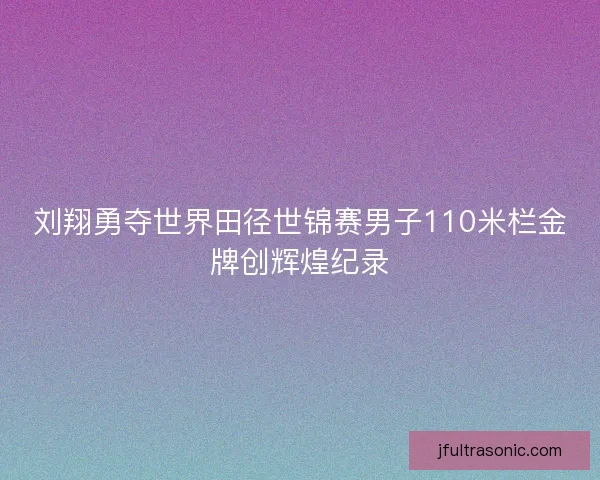 刘翔勇夺世界田径世锦赛男子110米栏金牌创辉煌纪录